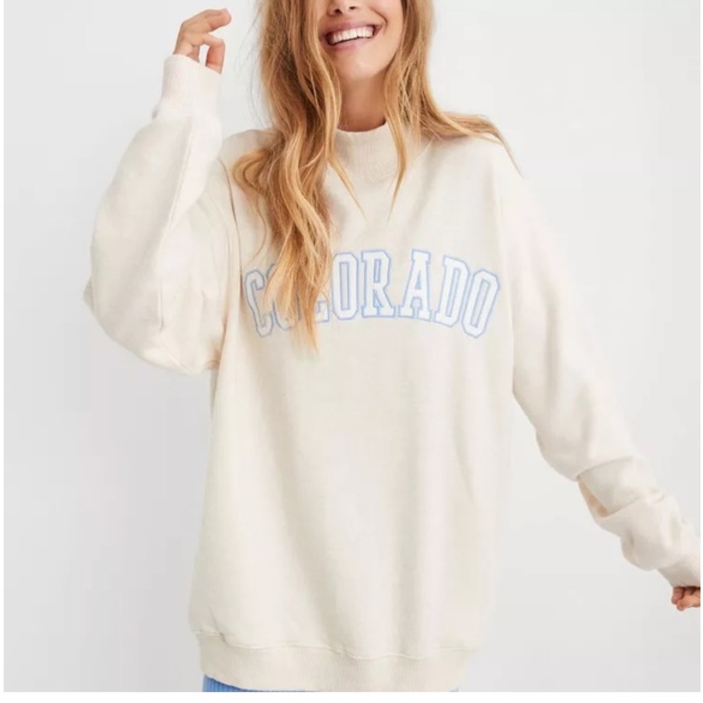 Aerie Mock Neck Oversized Sweatshirt